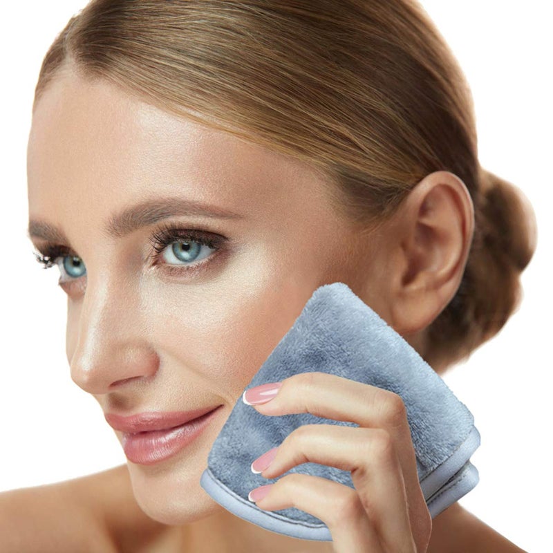 PINOWU [4 Pack] Microfiber Fleece Makeup Remover Cloths (8x8 inch) for Face, Ultra Soft Chemical Free Reusable Facial Cleaning Towel for All Skin Types - Image 3